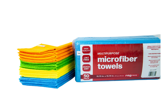 50 Pack of 15.75" x 15.75" Microfibers